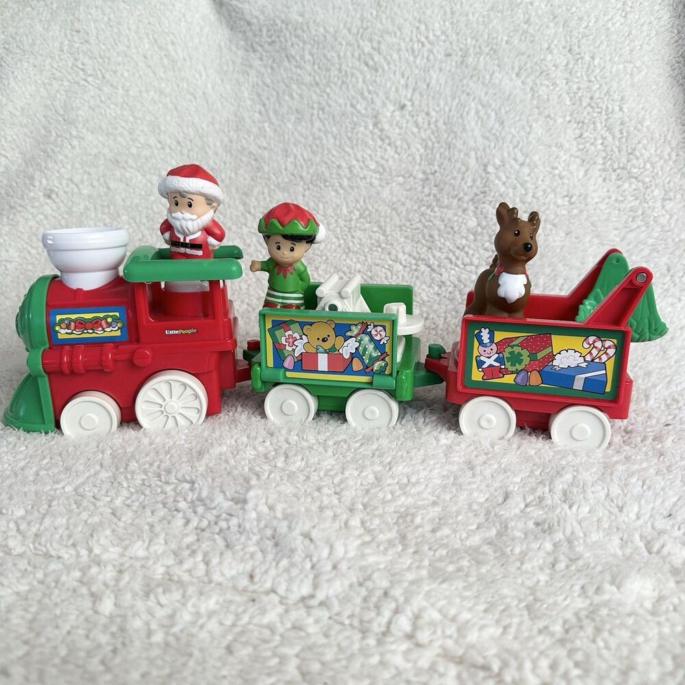 Fisher Price Little People Complete Musical Christmas Train Santa Claus Elf